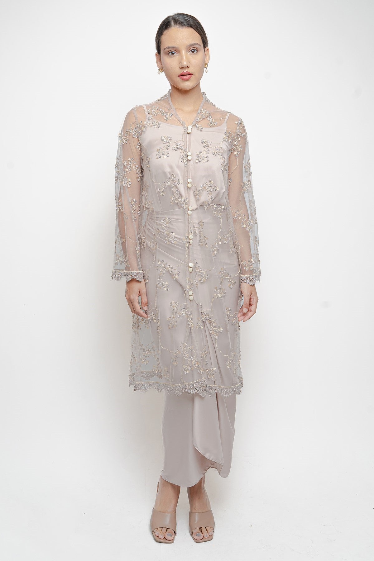 Raina Kebaya Top in Nude Pink