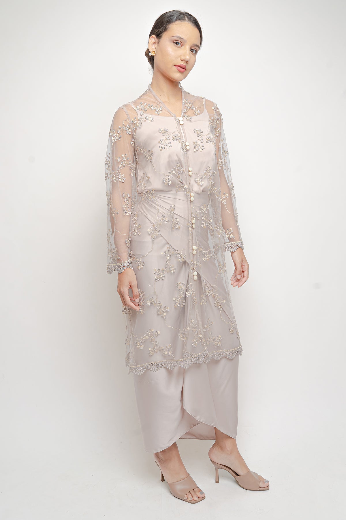 Raina Kebaya Top in Nude Pink