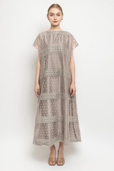 Maya Dress in Grey Silver