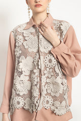 Peony Shirt in Taupe Peach