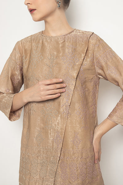Swiss Blouse in Nude Gold