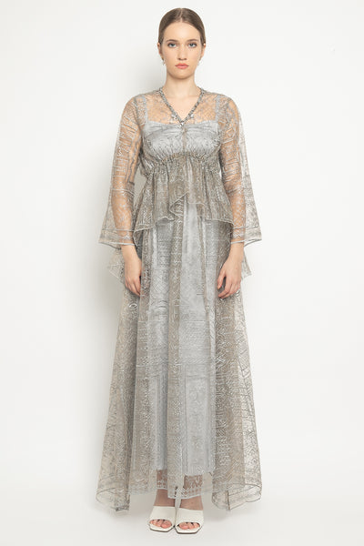 Yelena Dress in Silver Gray