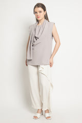 Sutton Scarf Top Gray