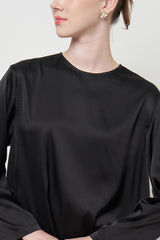 Yara Long Sleeves Inner Top in Black