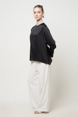 Yara Long Sleeves Inner Top in Black