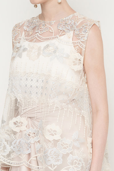 Ava Top in Ivory Silver