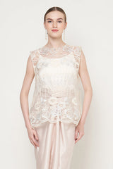 Ava Top in Ivory Silver