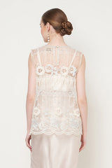 Ava Top in Ivory Silver
