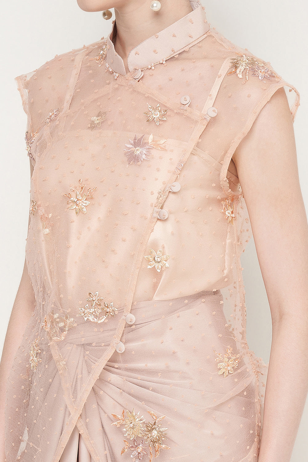 Amelie Top in Flower Peach Pink