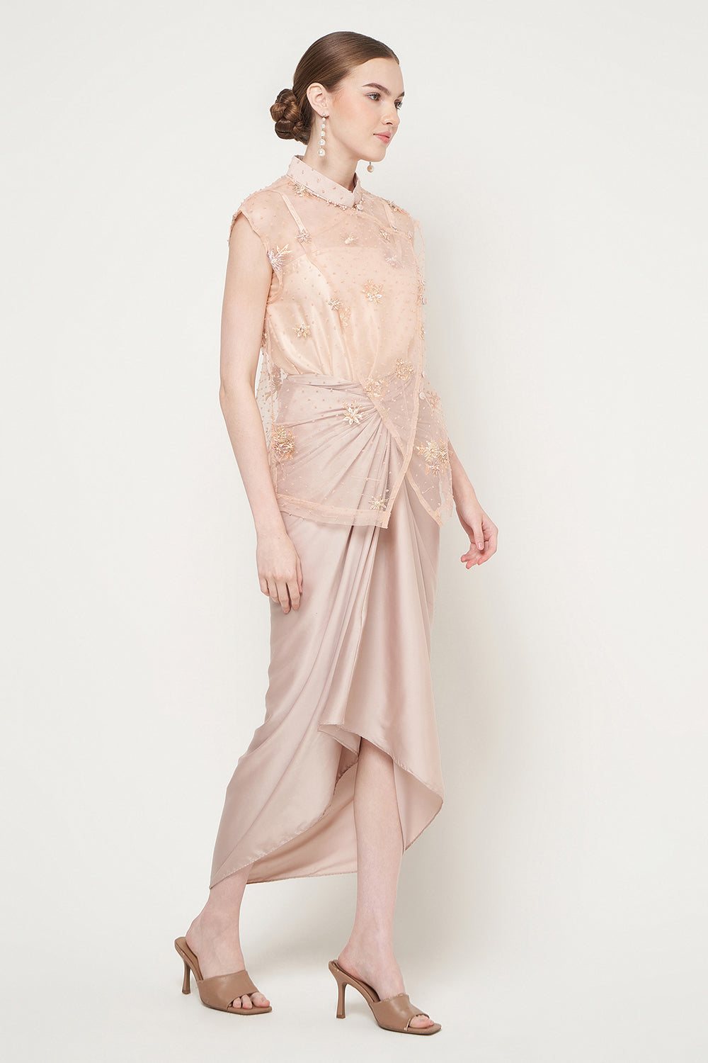 Amelie Top in Flower Peach Pink