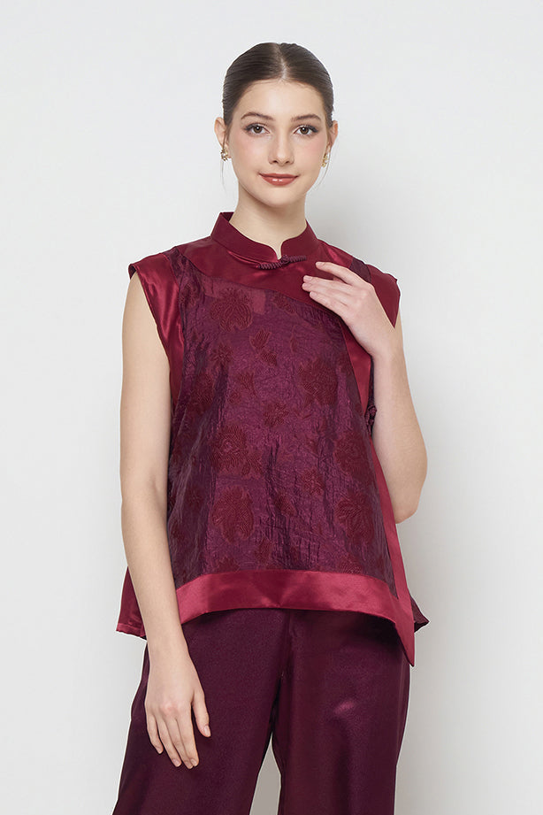 Kora Top in Burgundy