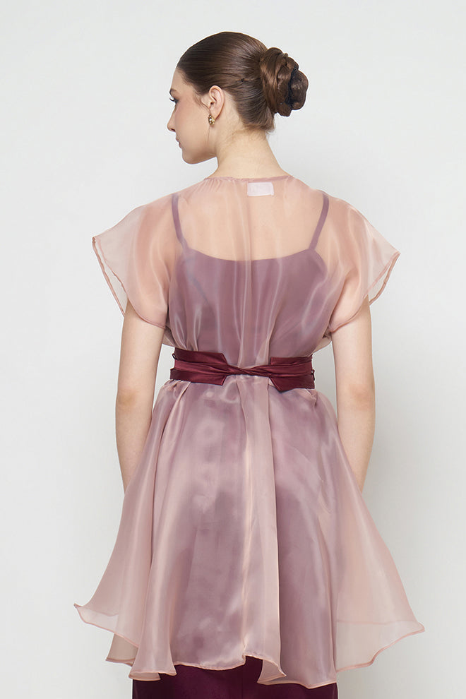 Kayle Outer Top in Nude Burgundy