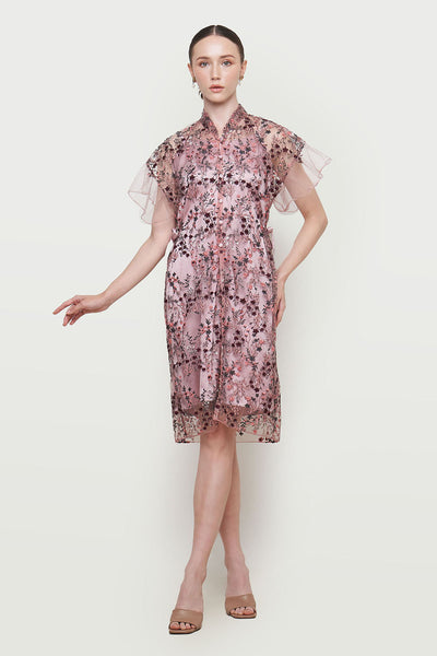 Fiona Dress in Coral