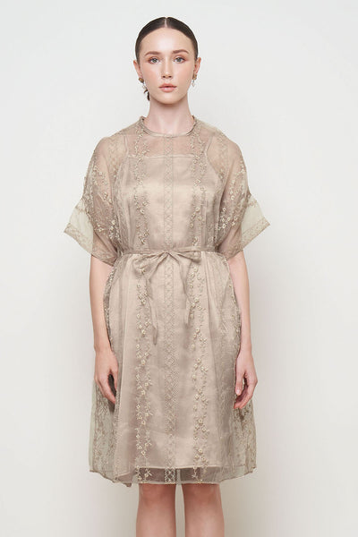 Nuha Dress in Latte