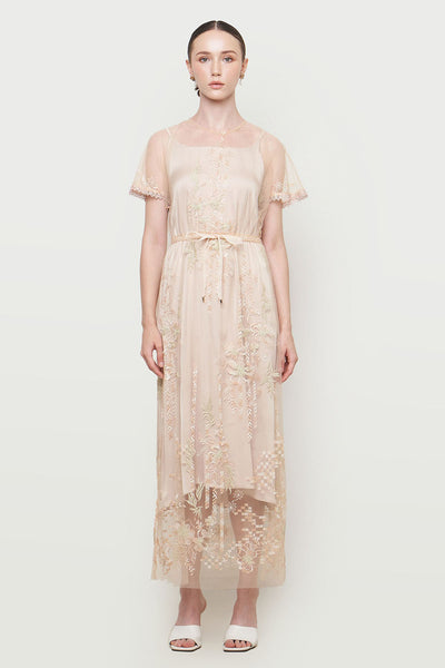 Almeera Dress in Nude Cream