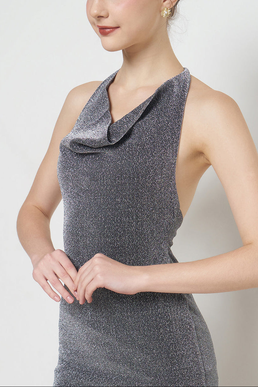 Sicily Dress in Silver