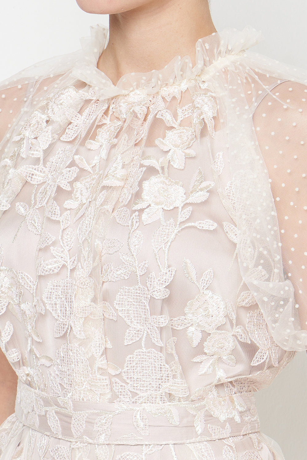 Luna Dress in Ivory Pink