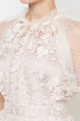 Luna Dress in Ivory Pink