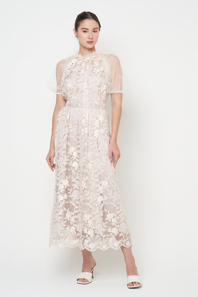 Luna Dress in Ivory Pink