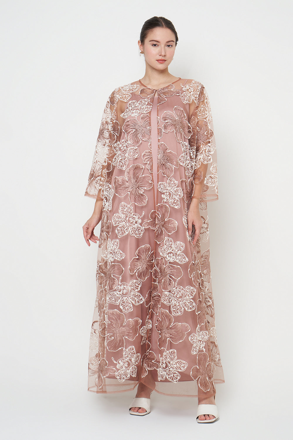Shaila Dress in Flowery Brown