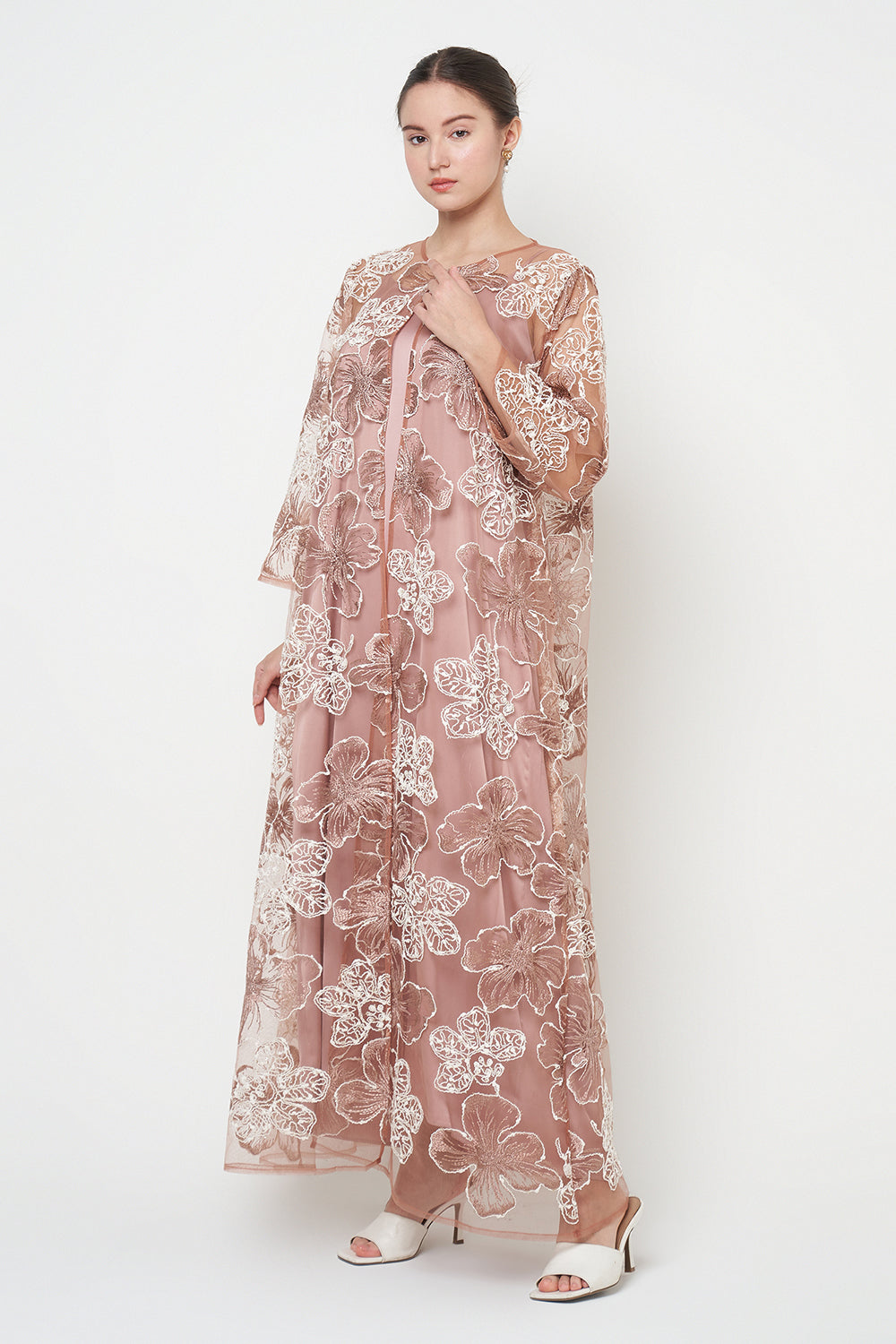 Shaila Dress in Flowery Brown
