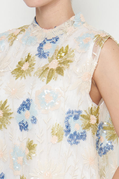 Constance Dress in Blue White