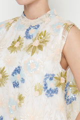 Constance Dress in Blue White