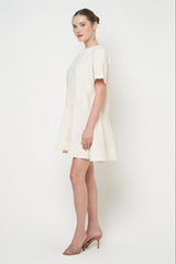 Amelia Mini Dress in Ivory White