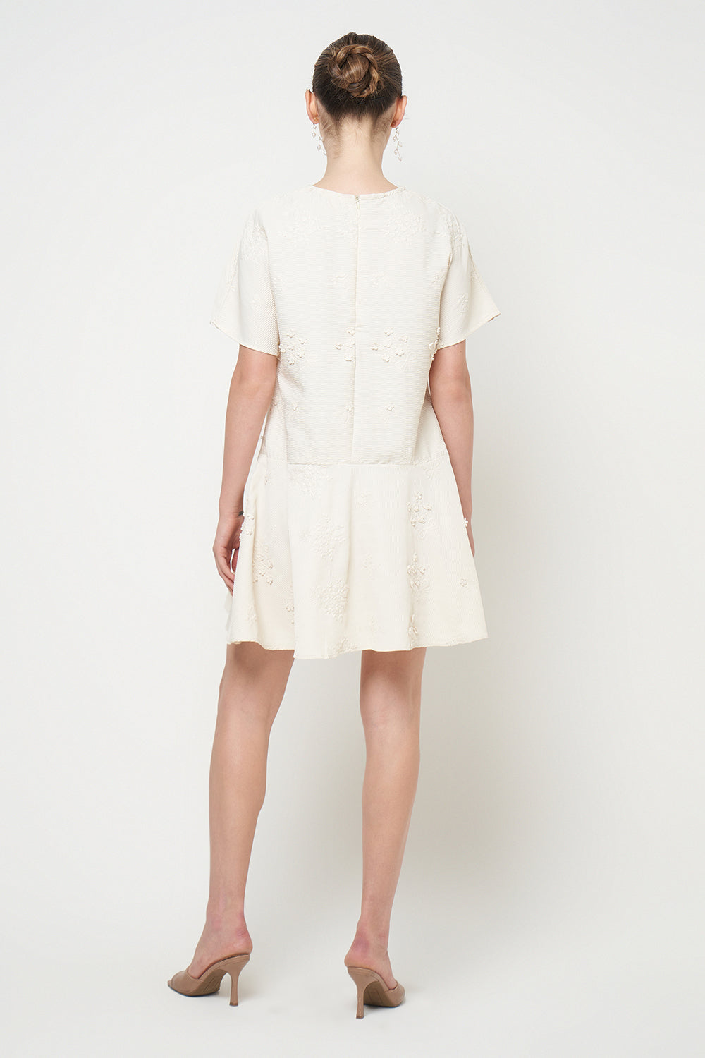 Amelia Mini Dress in Ivory White