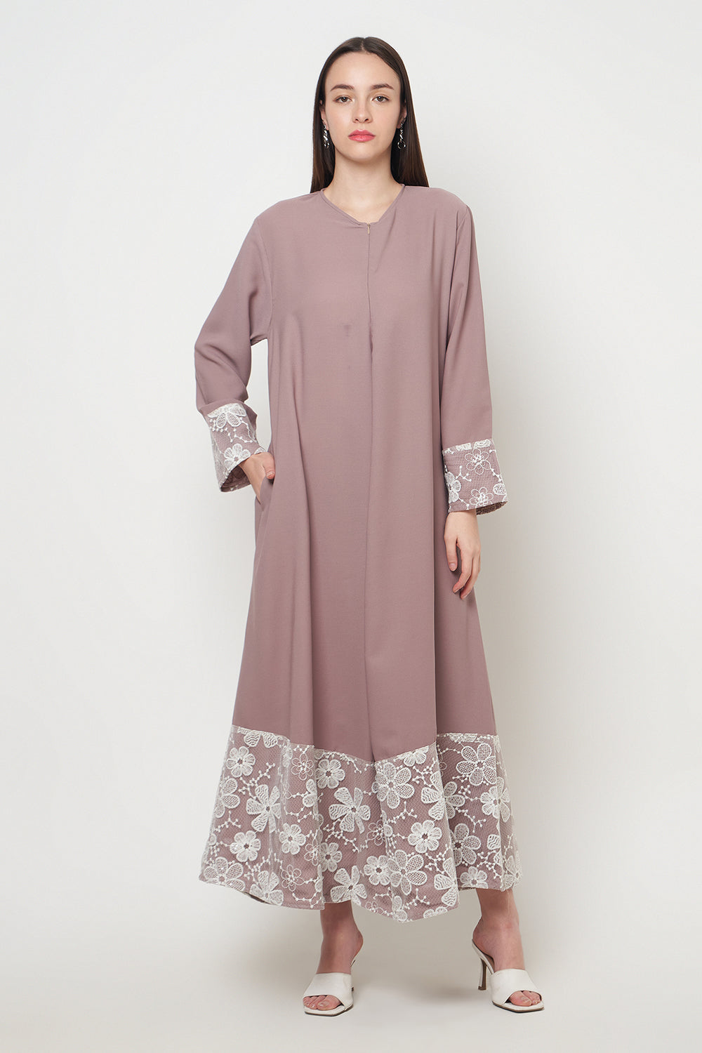 Raya Dress in Nude White