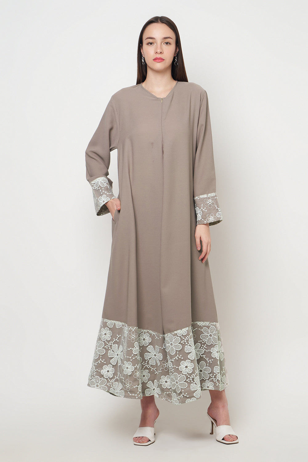 Raya Dress in Nude White