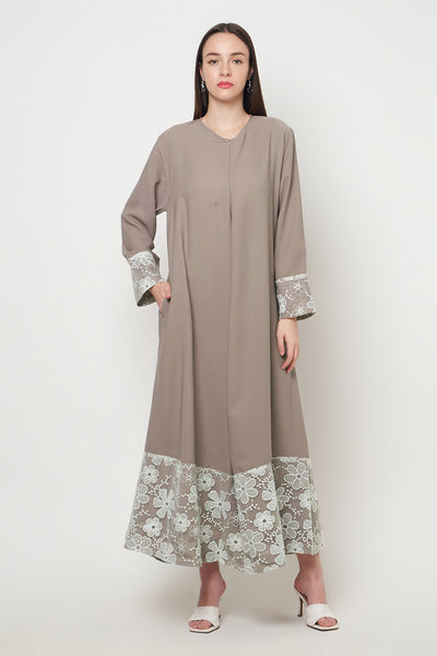 Raya Dress in Nude White