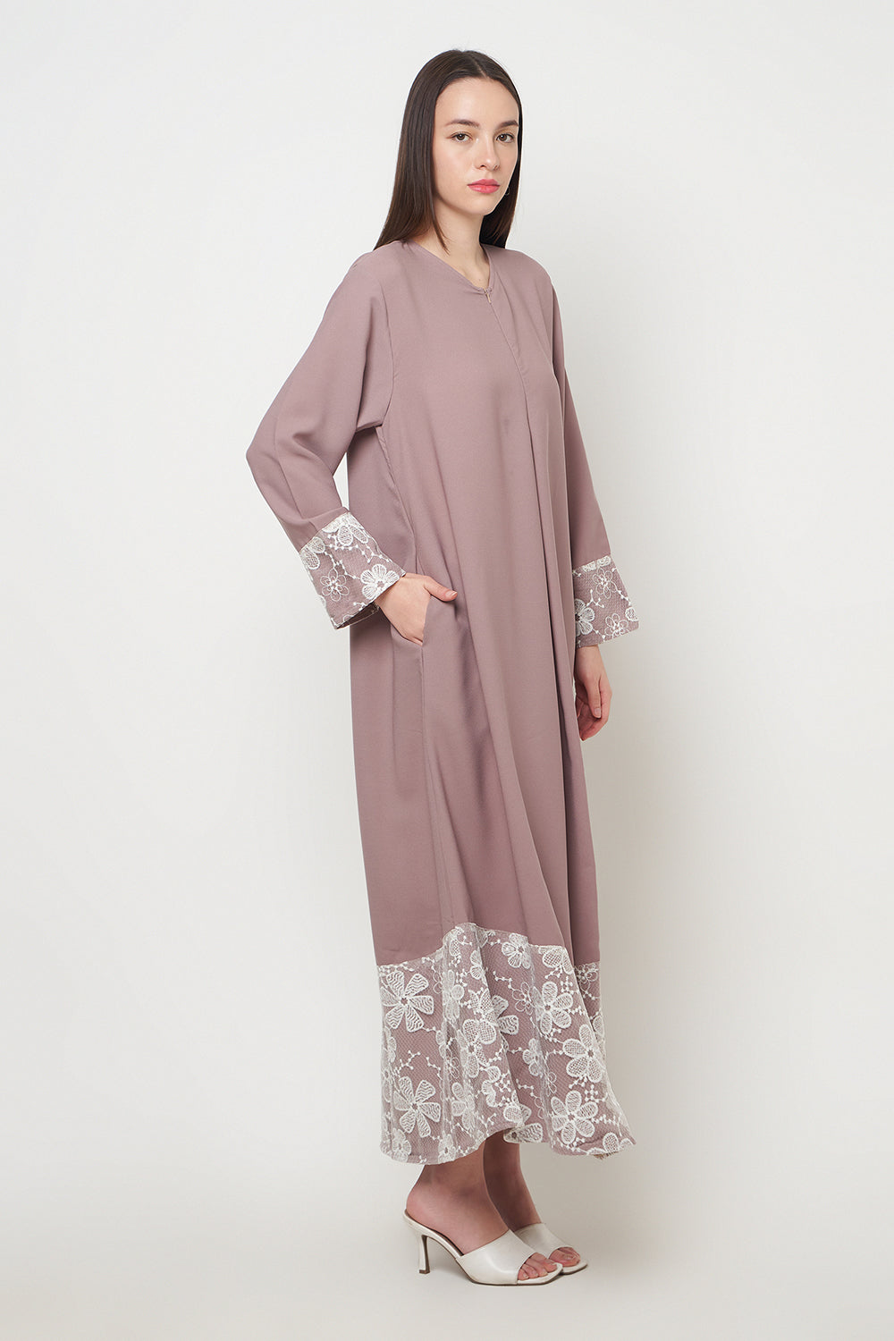 Raya Dress in Nude White