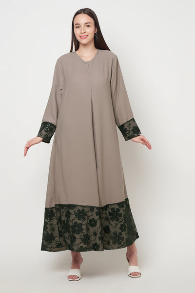 Raya Dress in Nude Black
