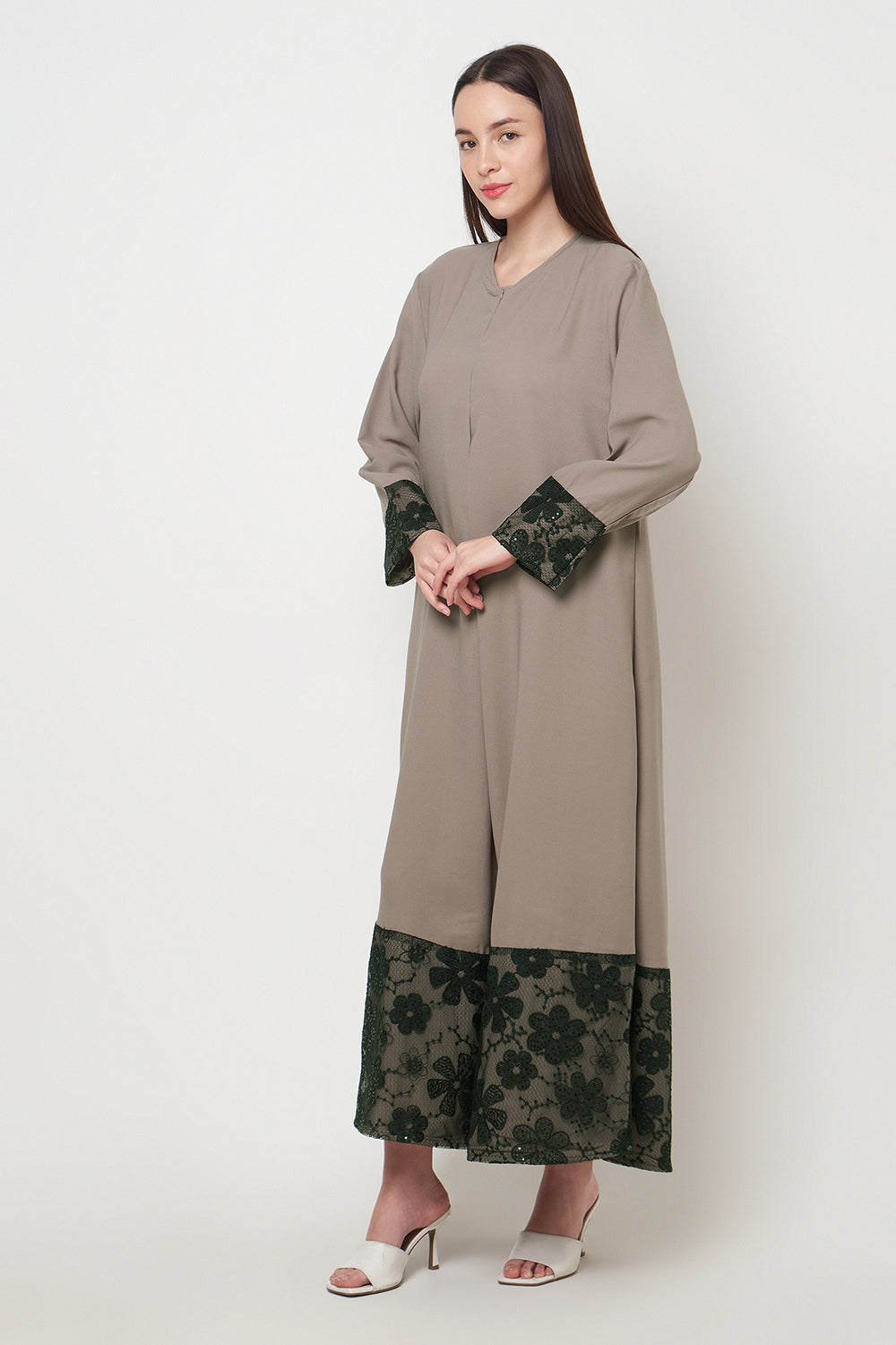 Raya Dress in Nude Black