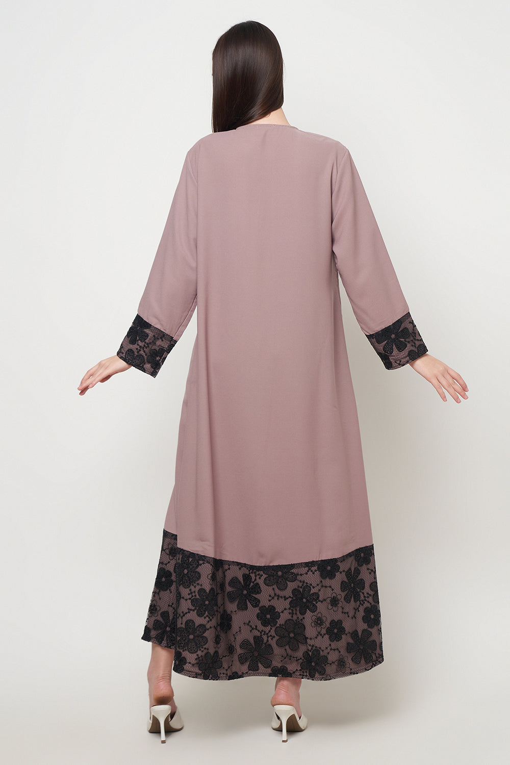 Raya Dress in Nude Black