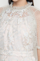Luna Dress in Ivory Blue