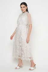 Luna Dress in Ivory Blue