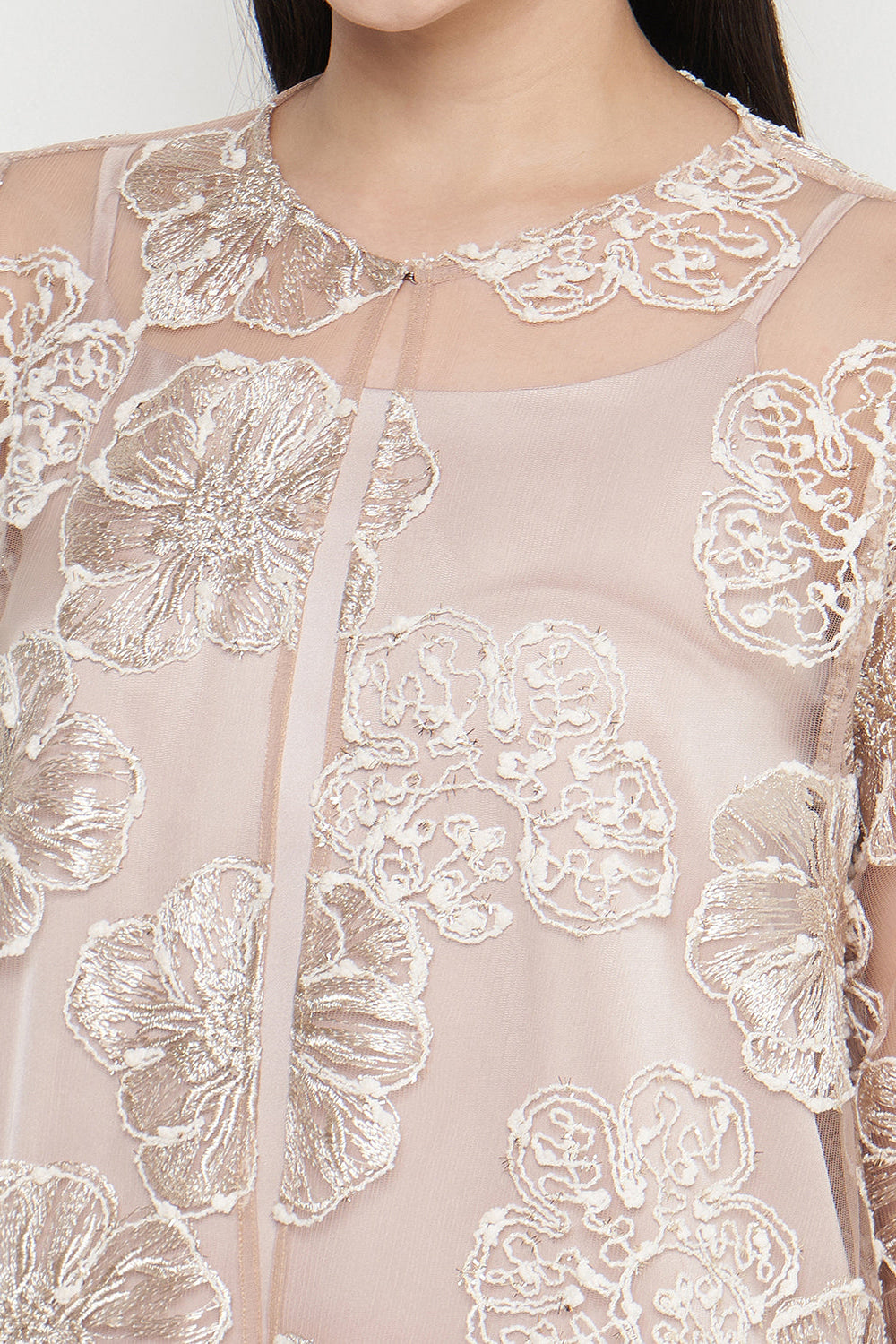 Shaila Dress in Flowery Nude