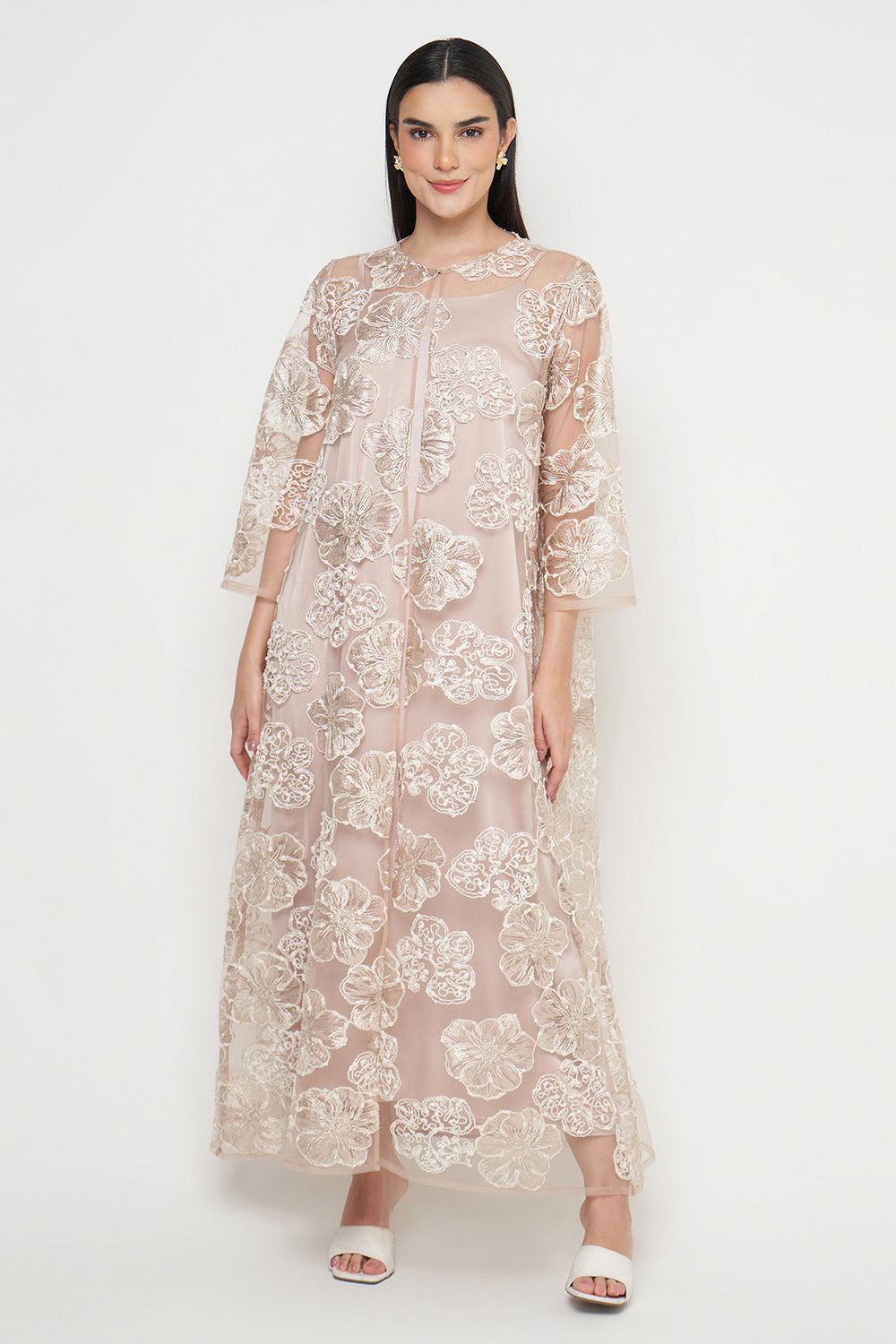 Shaila Dress in Flowery Nude