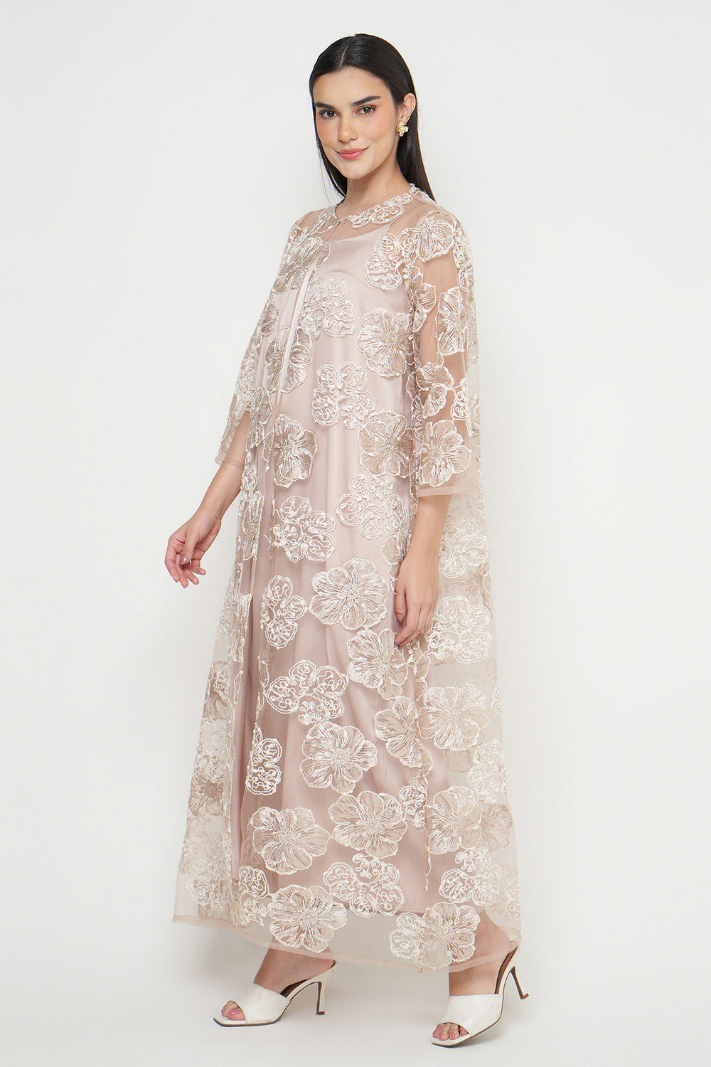 Shaila Dress in Flowery Nude