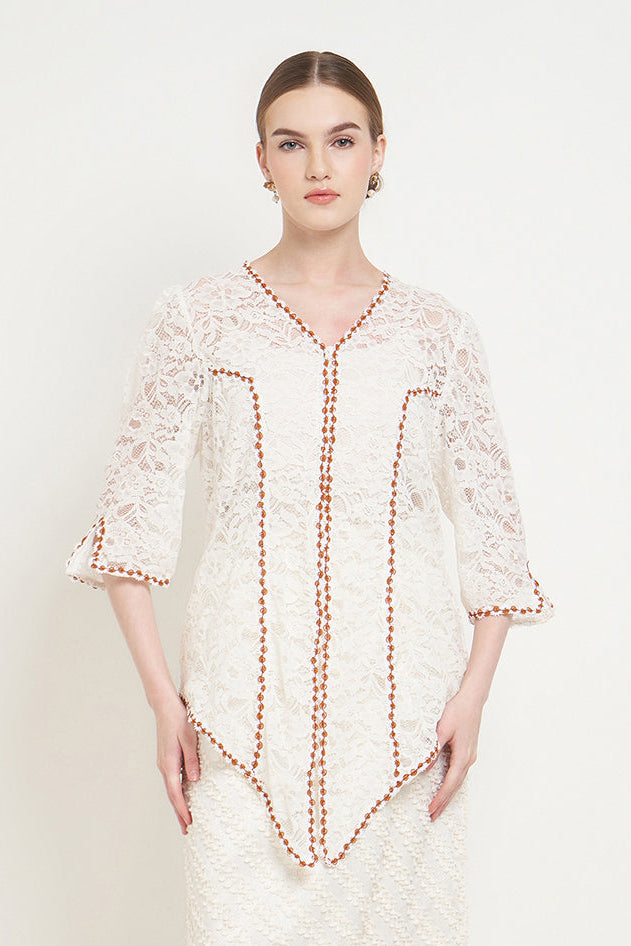 Melati Kebaya Top in Off White