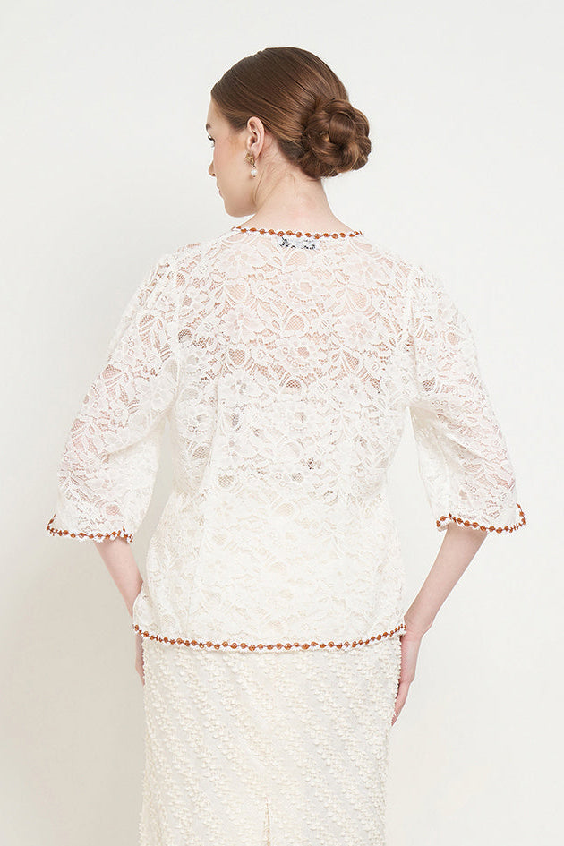 Melati Kebaya Top in Off White
