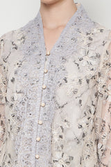 Dandelion Kebaya Top in Greyish Cream