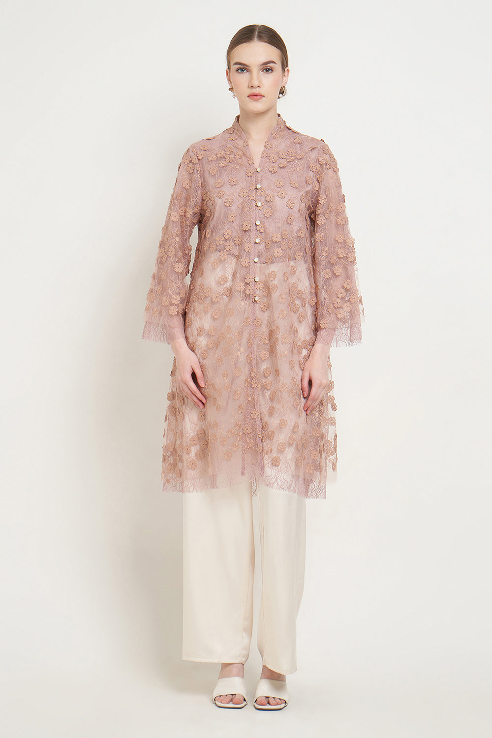 Dandelion Kebaya Top in Mocca