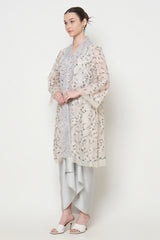 Dandelion Kebaya Top in Greyish Cream