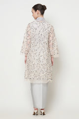 Dandelion Kebaya Top in Greyish Cream