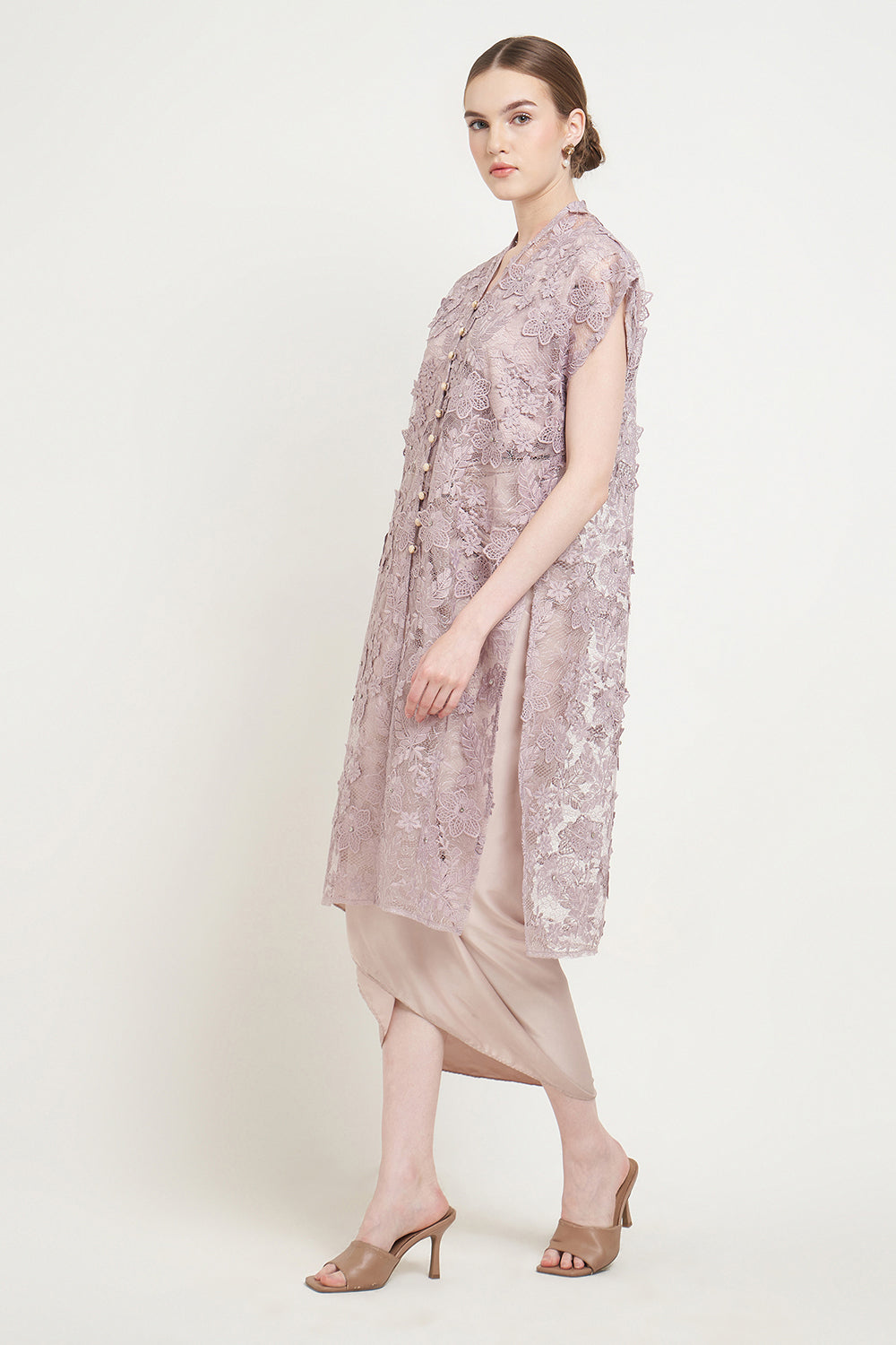 Yuna Long Outer Top in Lilac
