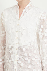 Dandelion Kebaya Top in White