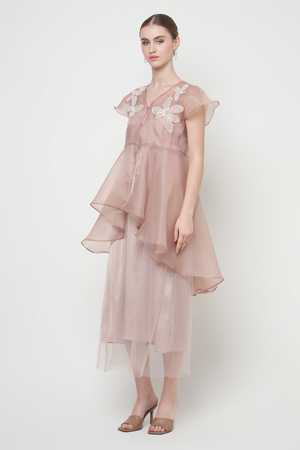 Helena Dress in Dark Nude